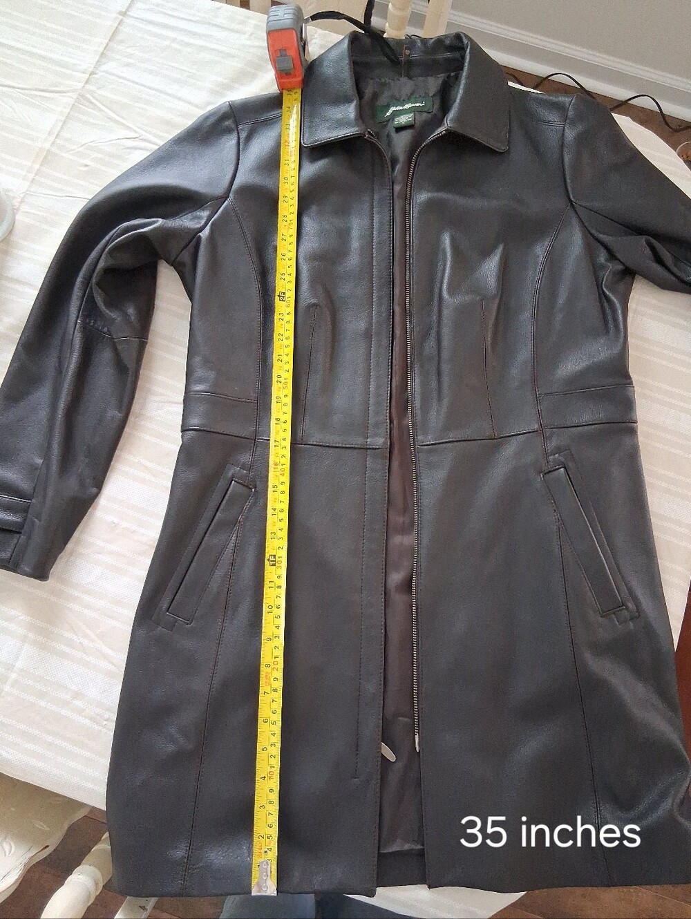 Classic Genuine Leather Eddie Bauer A Line Long Coat - Picture 13 of 15